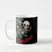 Creepy Cute Kawaii Skeleton Christmas Tree Skull B コーヒーマグカップ (左)