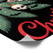 Creepy Cute Kawaii Skeleton Christmas Tree Skull B ポスター (角)