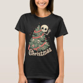 Creepy Cute Kawaii Skeleton Christmas Tree Skull B Tシャツ (正面)