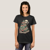 Creepy Cute Kawaii Skeleton Christmas Tree Skull B Tシャツ (正面フル)