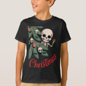 Creepy Cute Kawaii Skeleton Christmas Tree Skull B Tシャツ (正面)