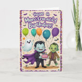Creepy Cute Monsters Kids Birthday  カード (正面)