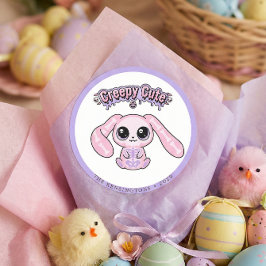 Creepy Cute Pastel Goth Bunny Easter Sticker ラウンドシール