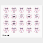 Creepy Cute Pink Goth Bunny Easter Sticker ラウンドシール (シート)