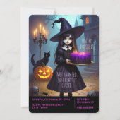 Creepy Cute, Purple Witch Halloween Party,  招待状 (正面)