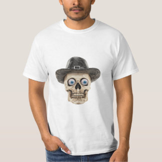 Creepy Cute Skull Wearing Hat T-Shirt Tシャツ