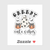 Creepy Cute Vibes Retro Ghost & Pumpkin Coquette  シール (シート)