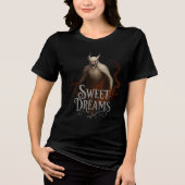 Creepy Demon Ghost with "Sweet Dreams" Text トライブレンドＴシャツ (正面)