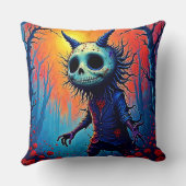 Creepy Demon in Spooky Woods Design クッション (裏面)