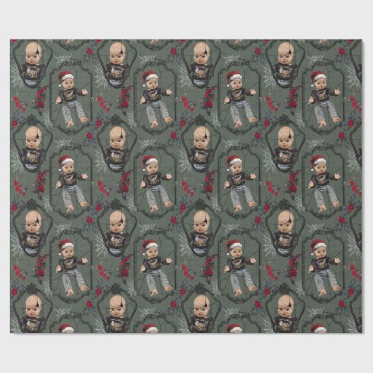 Creepy Doll Christmas Wrapping Paper ラッピングペーパー (フラット)