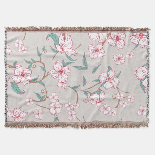 Creepy Flowers Pattern 6 スローブランケット (正面)