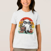 Creepy Funny Halloween Casual Ghost トライブレンドTシャツ (正面)