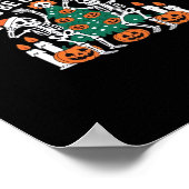 Creepy Funny Skeleton Halloween Spooky ポスター (角)