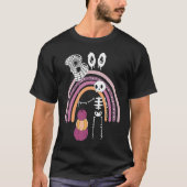 Creepy Goth Halloween  Boo Skeleton Pastel Rainbow Tシャツ (正面)