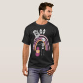 Creepy Goth Halloween  Boo Skeleton Pastel Rainbow Tシャツ (正面フル)