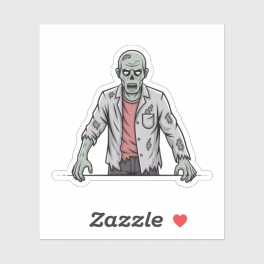 Creepy Green Zombie Halloween Sticker シール (シート)