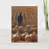 Creepy Halloween Man in a corn field カード (正面)