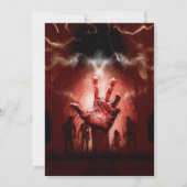 Creepy Halloween Party Zombies Red Scary Night 招待状 (裏面)