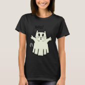 Creepy Halloween Peeking Black Cat for Feline Tシャツ (正面)
