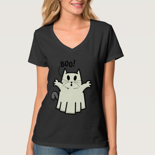 Creepy Halloween Peeking Black Cat for Feline Tシャツ (正面)