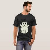 Creepy Halloween Peeking Black Cat for Feline Tシャツ (正面フル)