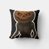 Creepy Halloween Pumpkin Monster Sticker  クッション (正面)