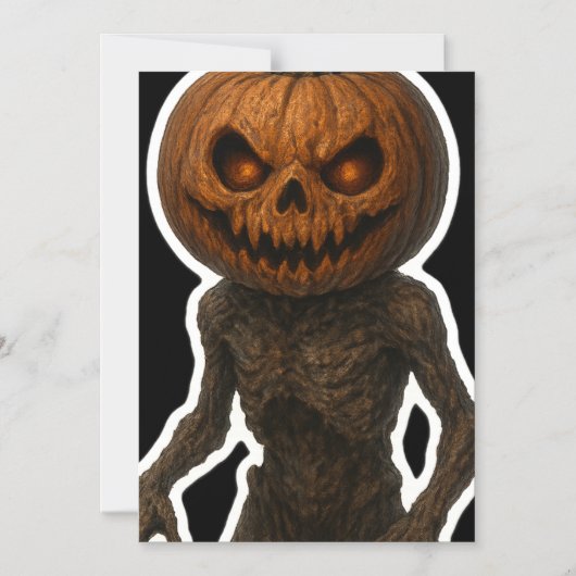 Creepy Halloween Pumpkin Monster Sticker  マグネット招待状 (正面)