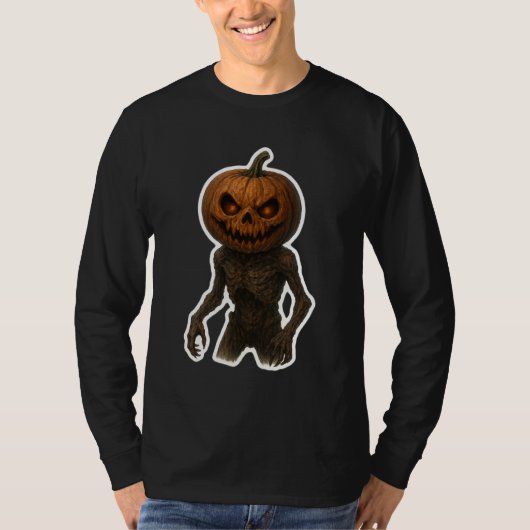 Creepy Halloween Pumpkin Monster Sticker  Tシャツ (正面)