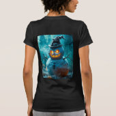 Creepy Halloween Snowman with Glowing Eyes Tシャツ (裏面)