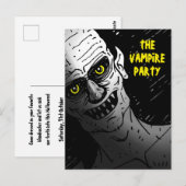 Creepy Halloween Vampire Party ポストカード (正面/裏面)