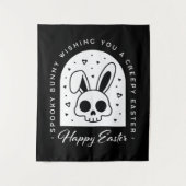 Creepy Happy Easter bunny skull gothic aesthetic タペストリー (正面)