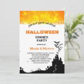 Creepy Haunted Spooky House Halloween Dinner Party 招待状 (スタンド正面)