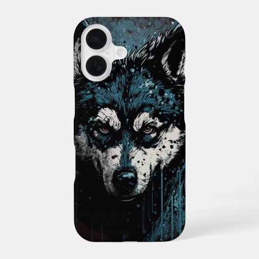 Creepy Husky iPhone 16ケース (裏面)