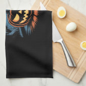 Creepy Jack O� Lantern Halloween キッチンタオル (四つ折り)