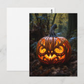 Creepy Jack o Lantern Pumpkin Halloween Party ポストカード (正面/裏面)