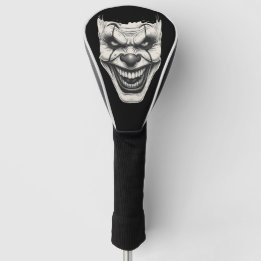 Creepy Killer Clown Smile Monochromatic  ゴルフヘッドカバー