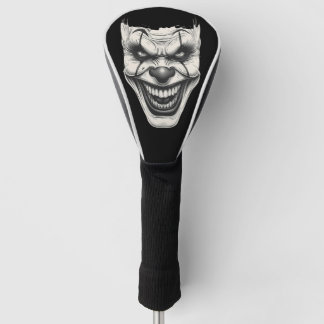 Creepy Killer Clown Smile Monochromatic  ゴルフヘッドカバー