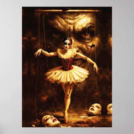 Creepy Marionette Ballerina Horror Puppet Art  ポスター (正面)