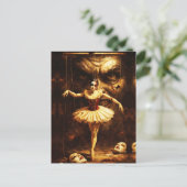 Creepy Marionette Ballerina Horror Puppet Art  ポストカード (スタンド正面)