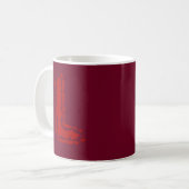 Creepy Monogram Red on Red コーヒーマグカップ (正面左)