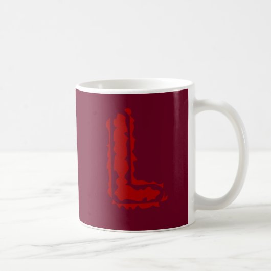 Creepy Monogram Red on Red コーヒーマグカップ (右)