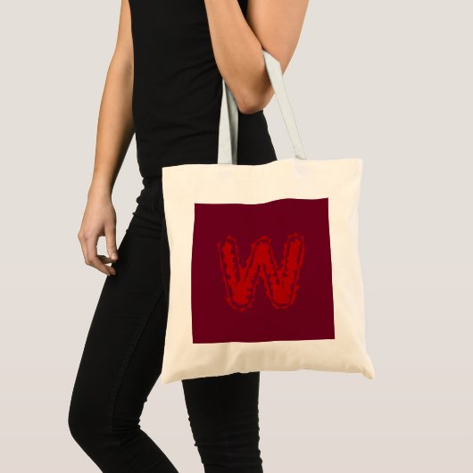 Creepy Monogram Red on Red トートバッグ (正面(商品))