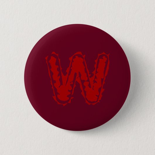 Creepy Monogram Red on Red 缶バッジ (正面)