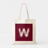Creepy Monogram White on Red トートバッグ (裏面)