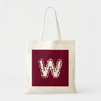 Creepy Monogram White on Red トートバッグ