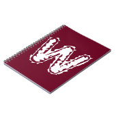 Creepy Monogram White on Red ノートブック (左側)