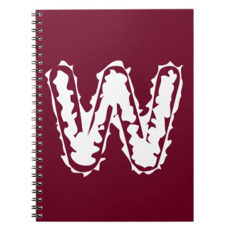 Creepy Monogram White on Red ノートブック