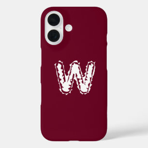 Creepy Monogram White on Red iPhone 16ケース