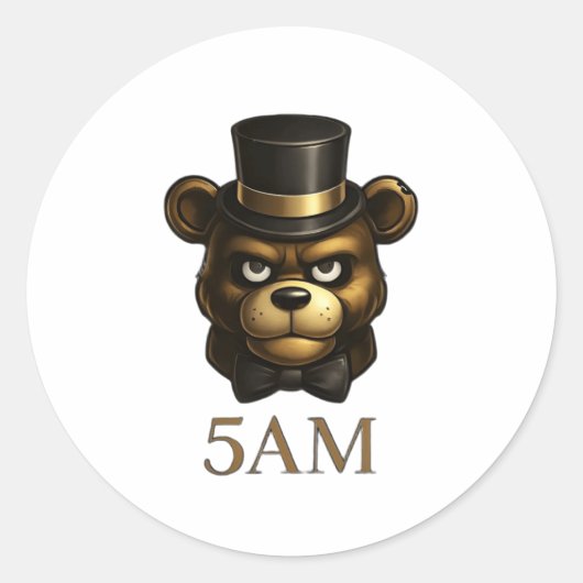 Creepy Night Animatronic Bear Sticker ラウンドシール (正面)