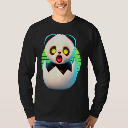Creepy Panda hatches from egg Tシャツ (正面)